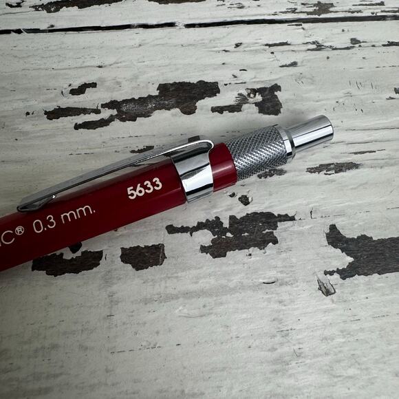 Vintage Koh-I-Noor Rapidomatic 0.3mm Red MECHANICAL DRAFTING PENCIL #5633 Sketch - Picture 7 of 8